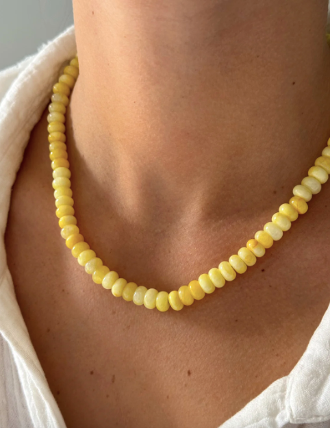 Golden Hour Gemstone Beaded Necklace