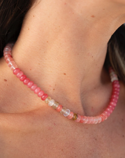 Golden Hour Gemstone Beaded Necklace