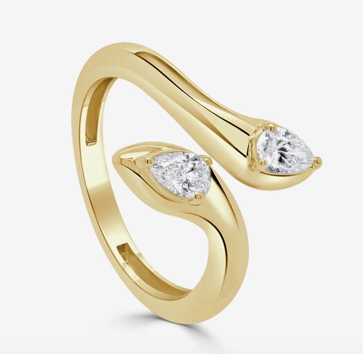 Pear Diamond Serpent Ring