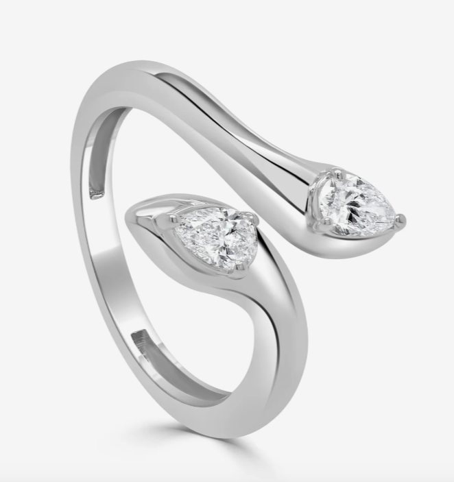 Pear Diamond Serpent Ring