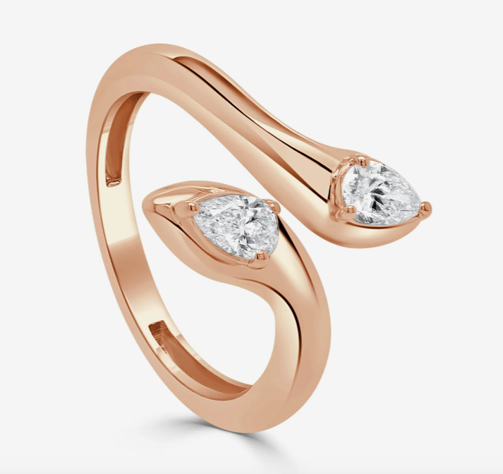 Pear Diamond Serpent Ring