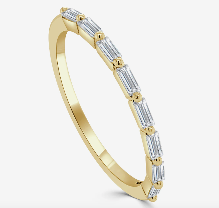 Gold and Diamond Baguette Ring