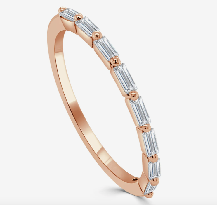 Gold and Diamond Baguette Ring