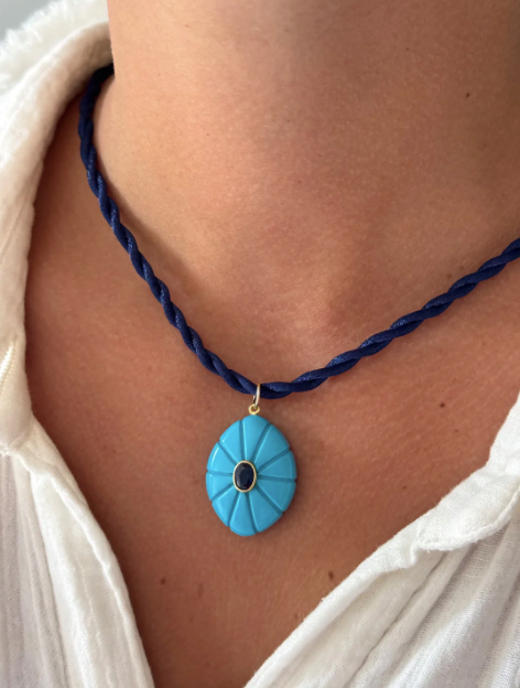 Indigo Turquoise Charm Necklace