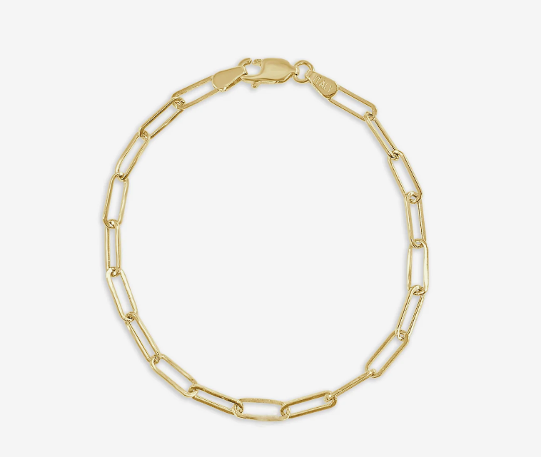 Gold Paper Clip Chain Bracelet