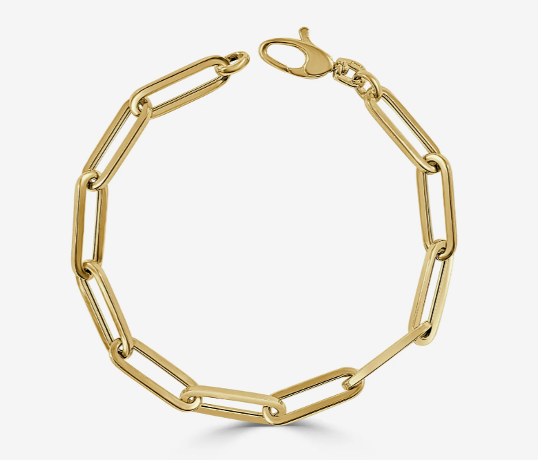 Gold Paper Clip Chain Bracelet