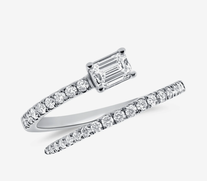Emerald Cut Wrap Ring