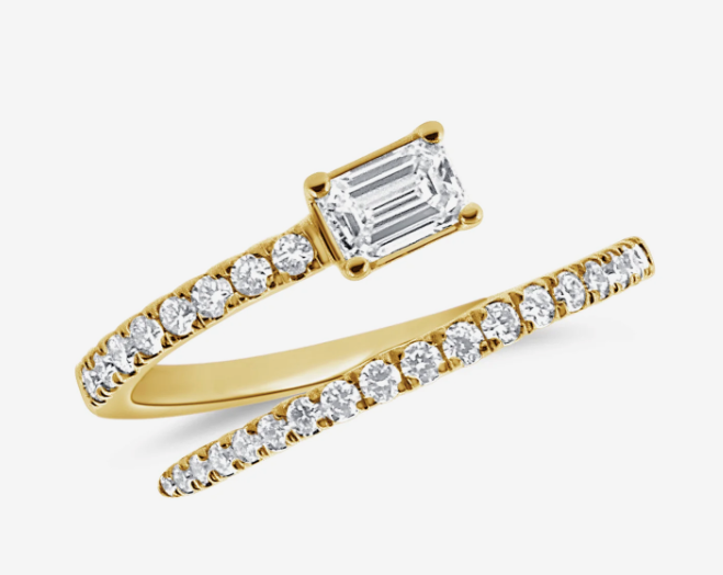 Emerald Cut Wrap Ring
