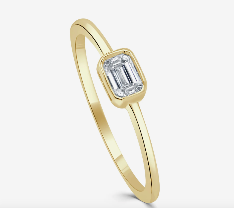 Emerald Cut Bezel Ring
