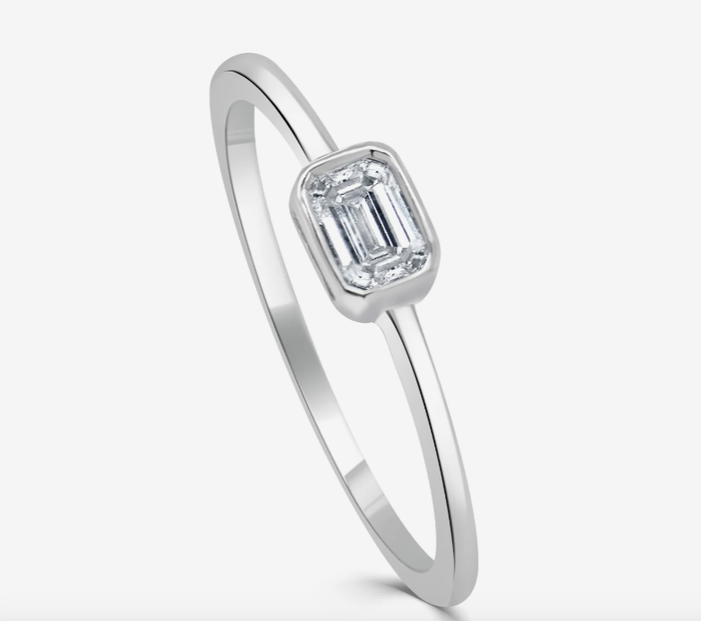Emerald Cut Bezel Ring