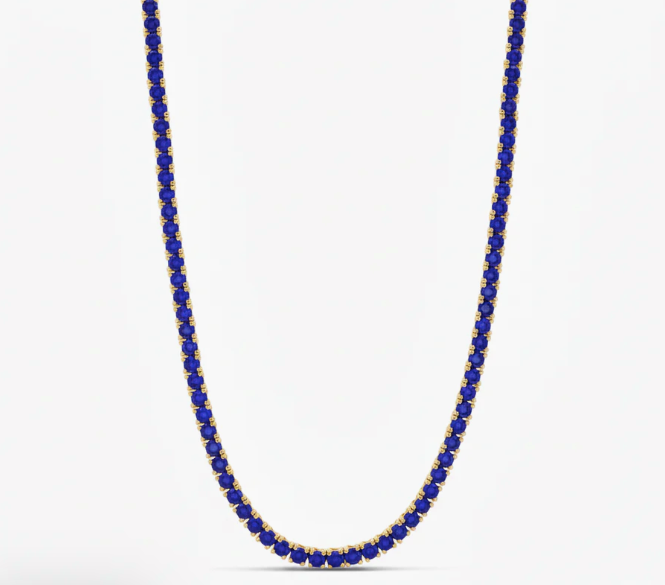 Colored Stone Tennis Necklace