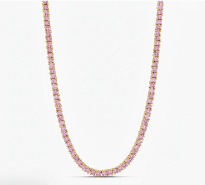 Colored Stone Tennis Necklace