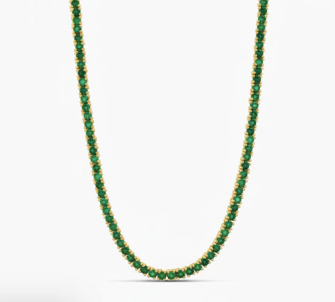 Colored Stone Tennis Necklace