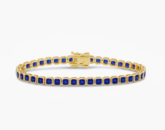 Colored Bezel Tennis Bracelet
