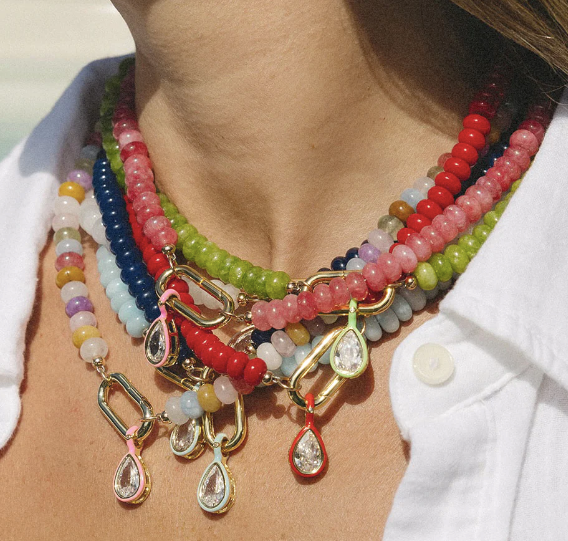 Pear Drop Enamel Necklace