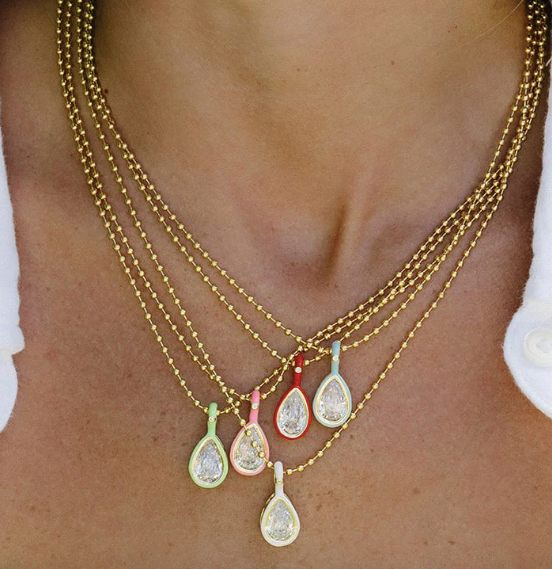 Enamel Pear Necklace
