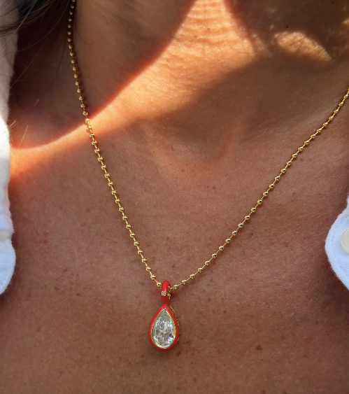 Enamel Pear Necklace
