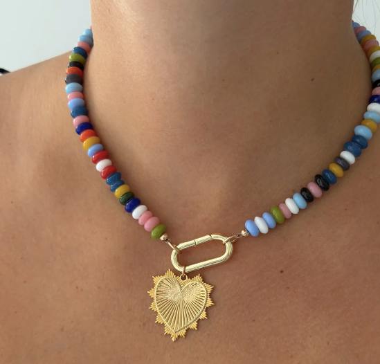 Rainbow Beaded Togglle Necklace