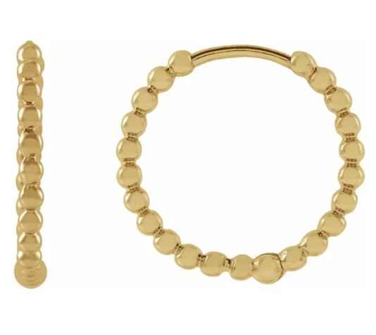 Gold Beaded Hoop