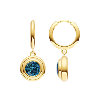 Double Bezel Dangle Huggie