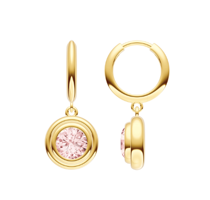 Double Bezel Dangle Huggie