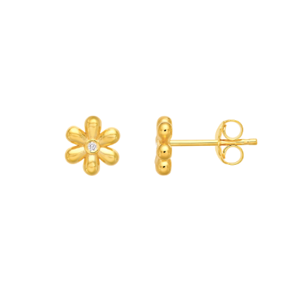 Diamond Flower Stud