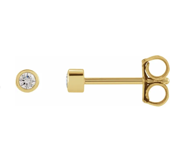 Mini Bezel Diamond Studs