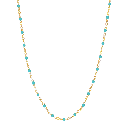 Turquoise Enamel Bead Chain