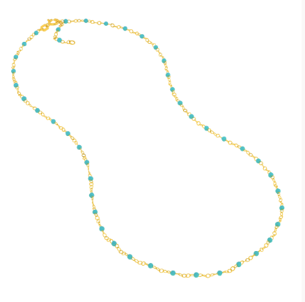Turquoise Enamel Bead Chain