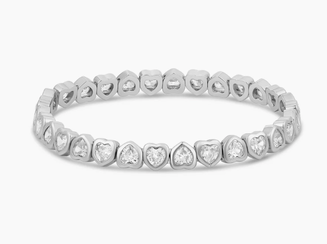 Stretchy Heart Bezel Bracelet