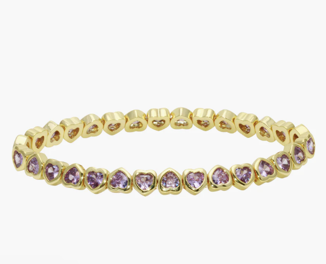 Stretchy Heart Bezel Bracelet
