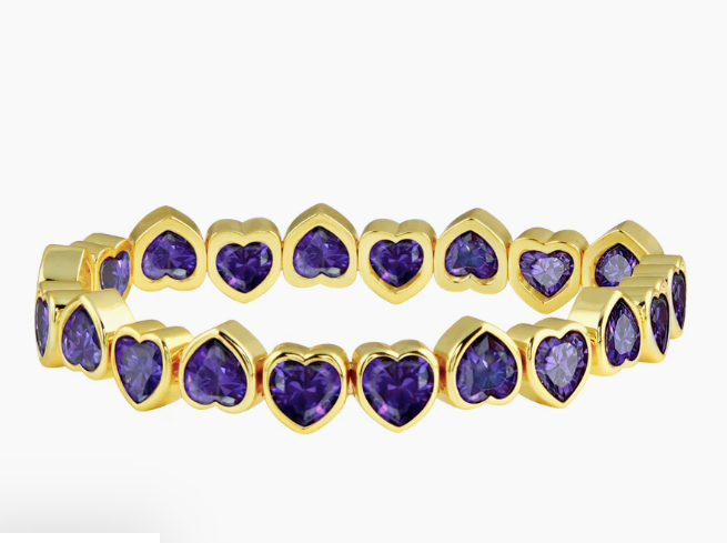 Stretchy Heart Bezel Bracelet