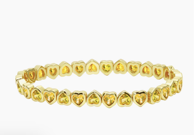 Stretchy Heart Bezel Bracelet