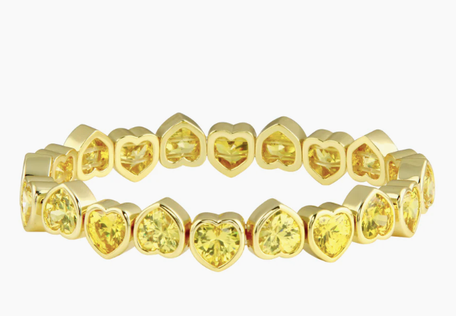 Stretchy Heart Bezel Bracelet