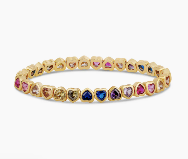 Stretchy Heart Bezel Bracelet