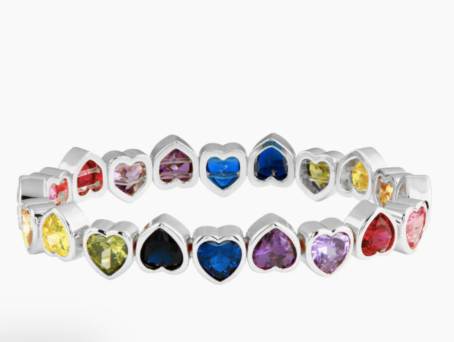 Stretchy Heart Bezel Bracelet