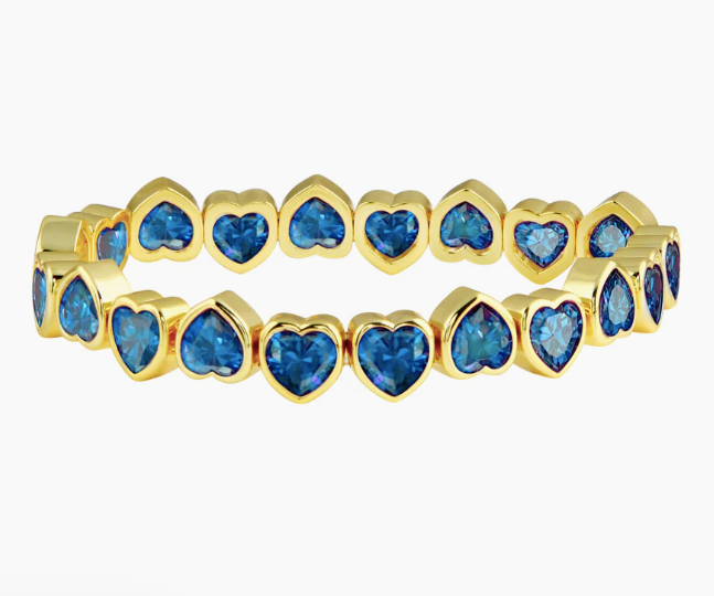 Stretchy Heart Bezel Bracelet
