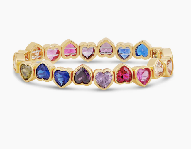Stretchy Heart Bezel Bracelet