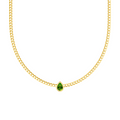 Pear Gemstone Curb Necklace