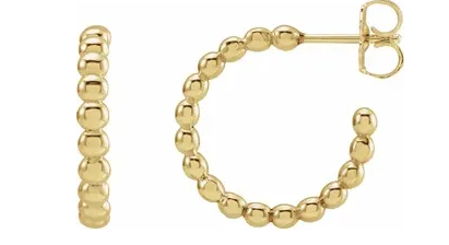 Gold Beaded Hoop