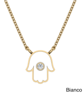 Enamel Hamsa Pendant