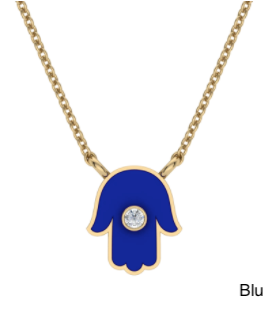 Enamel Hamsa Pendant