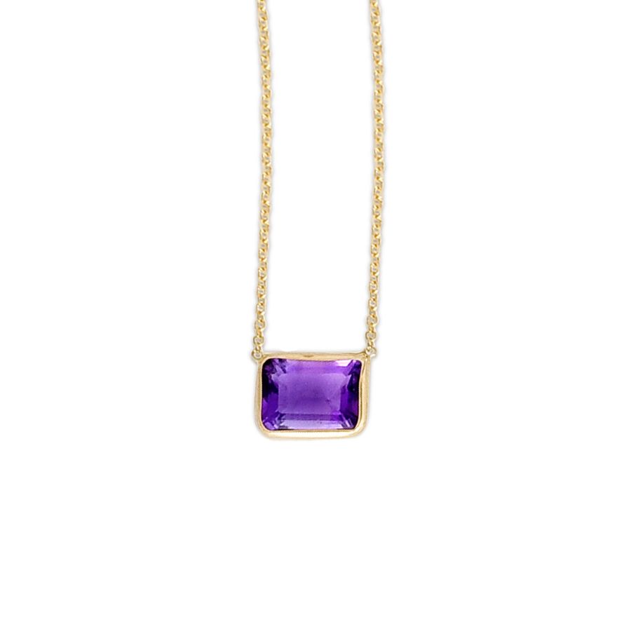 Small Bezel Gemstone Necklace