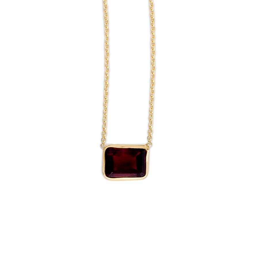 Small Bezel Gemstone Necklace