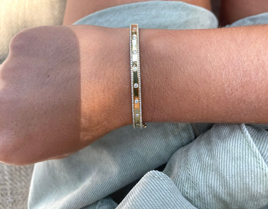 Double Row Diamond Bangle