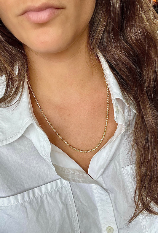 Gold Ball Faceted Chain