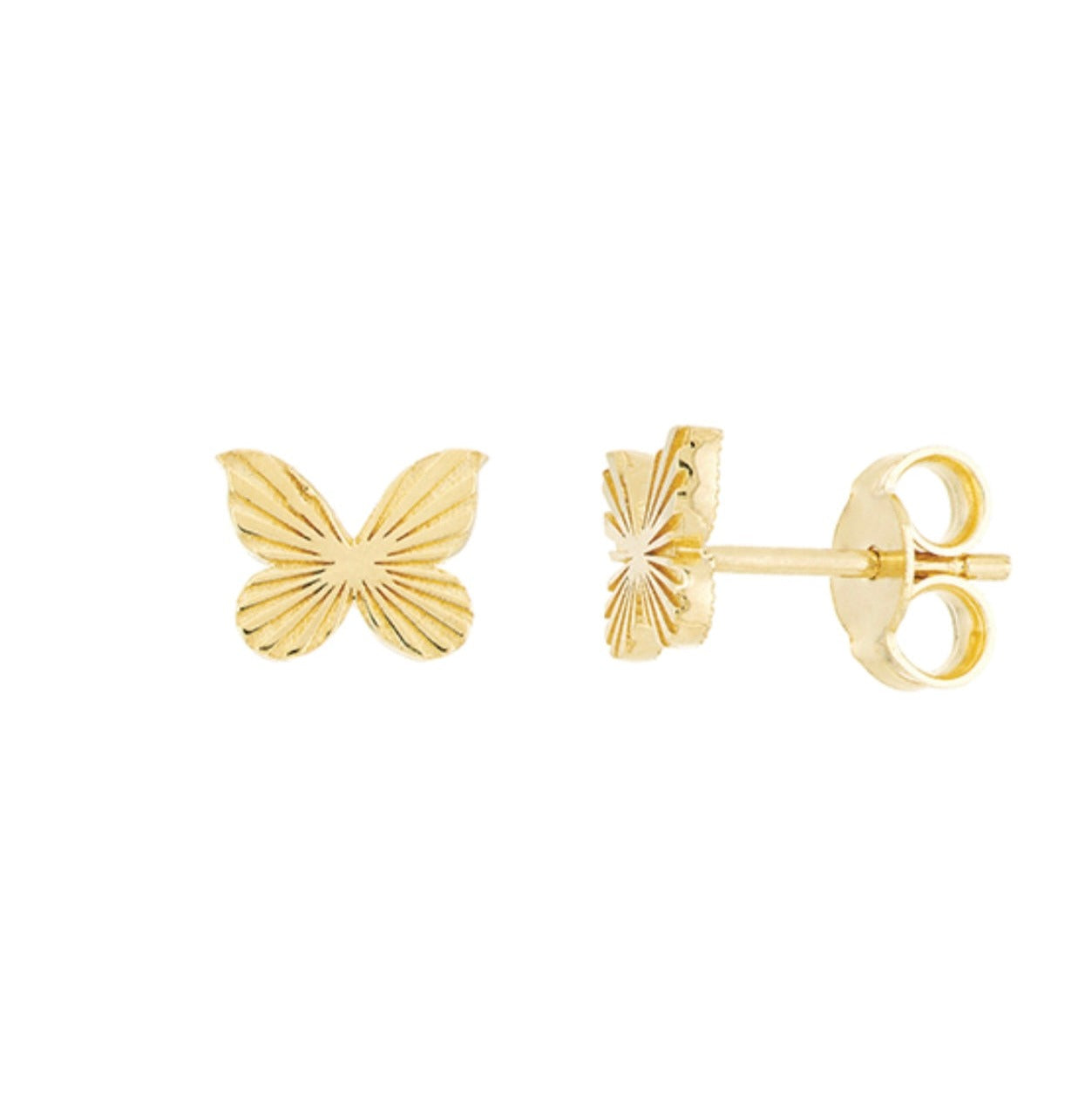 Fluted butterfly studs