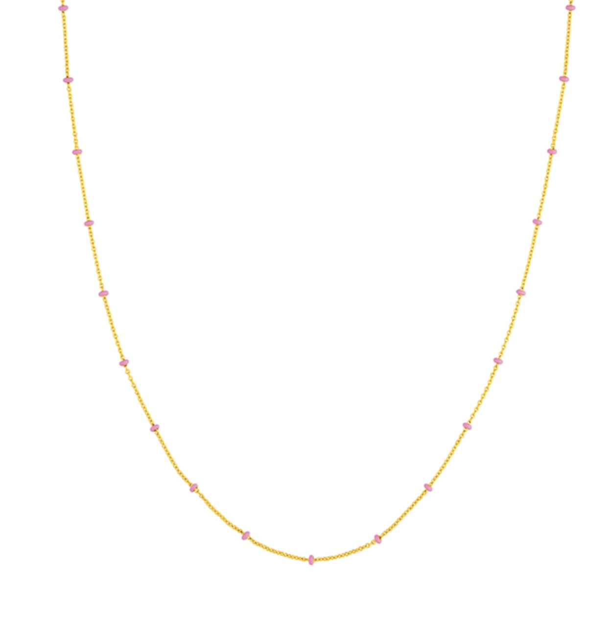 Yellow Gold Saturn Chain + Enamel Beads