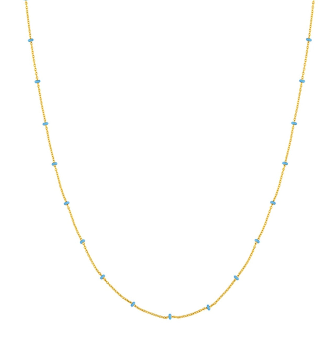 Yellow Gold Saturn Chain + Enamel Beads