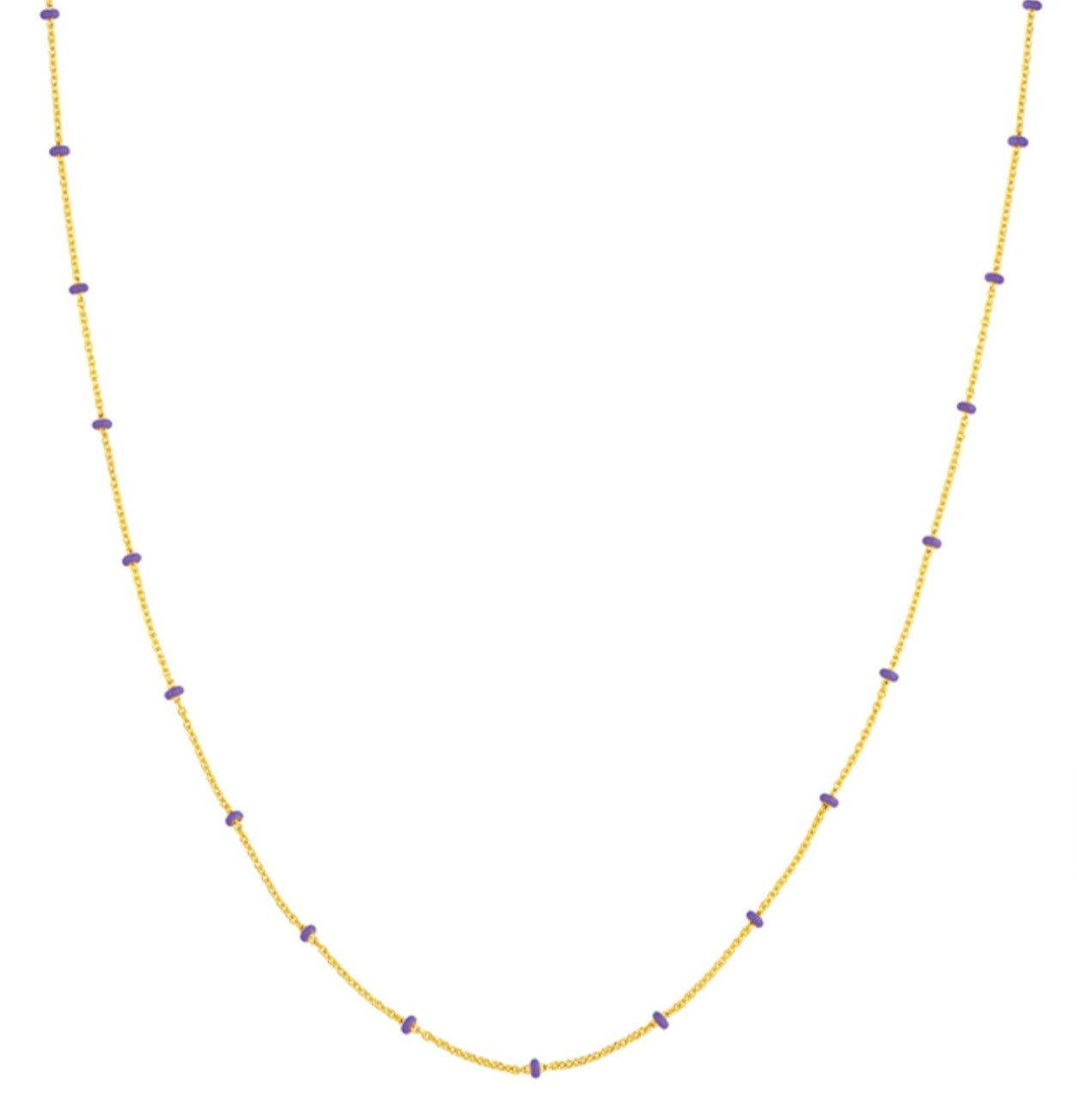 Yellow Gold Saturn Chain + Enamel Beads